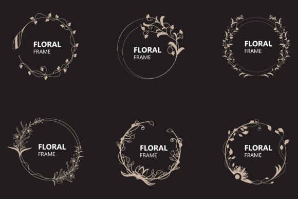 Download Floral Frame Round Shape Emblem Logotype - Shape Collection