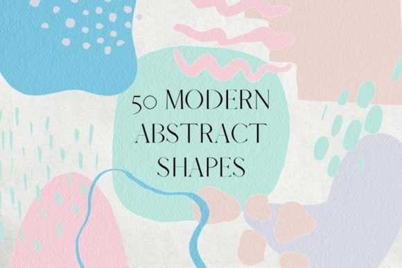 Download 50 Pink and Blue Abstract Shapes Clipart - Shape Collection