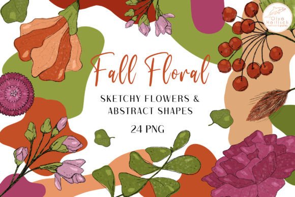 Download Fall Flowers, Abstract Shapes Clipart - Shape Collection