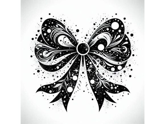 Download Inkblot-style Bow with Abstract Shapes a - Shape Collection