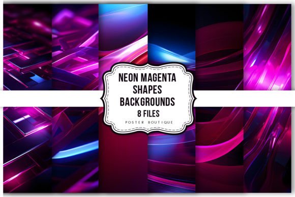 Download Neon Magenta Shapes Backgrounds Pack - Shape Collection
