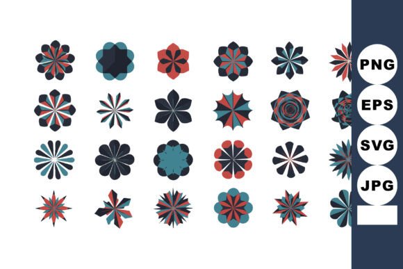 Download Abstract Geometric Flower Shapes Vector - Shape Collection