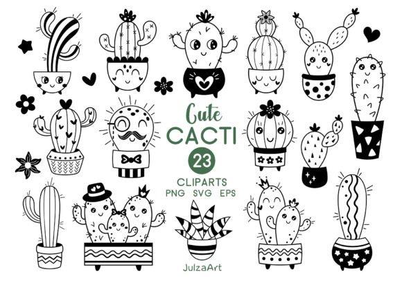 Download Black and White Cactus Clipart - Cactus clipart Collection