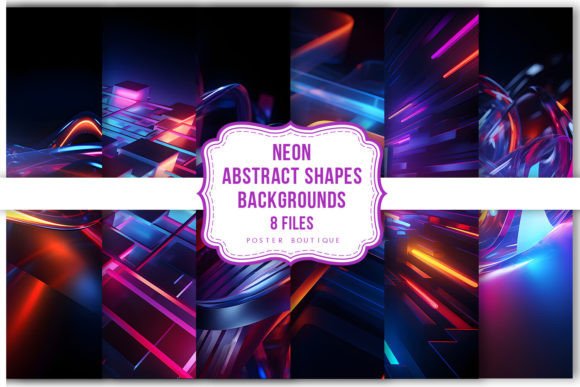 Download Neon Abstract Shapes Backgrounds Pack - Shape Collection
